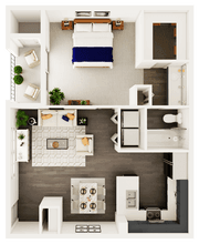 1 Bedroom 1 Bathroom B 2131 floor plan