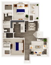 2 Bedroom 2 Bathroom A 2047 floor plan