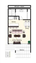 Studio Apartment 228 floor plan