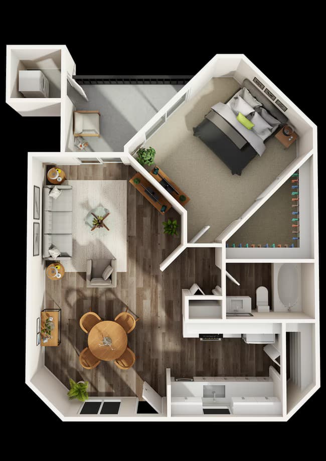 1x1 W/D 1089 floor plan