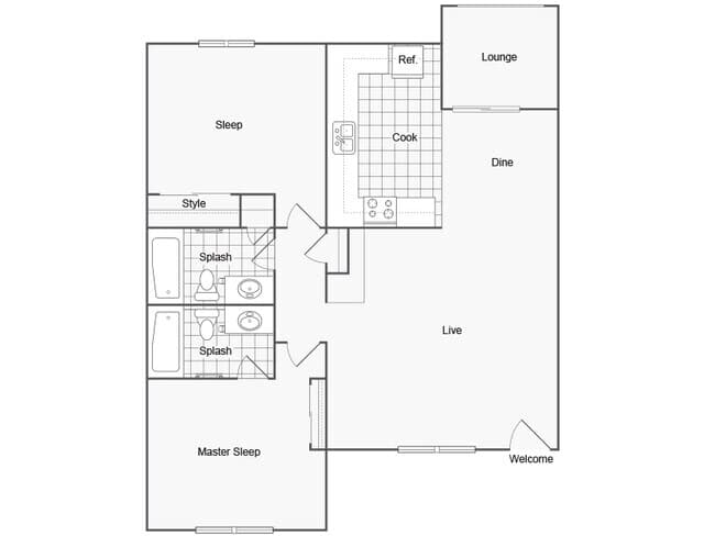 2X2S 1-224 floor plan