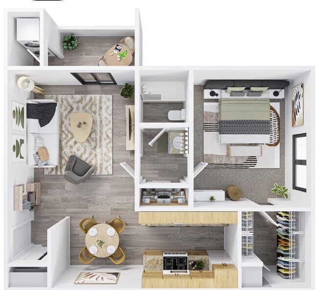 One Bedroom 5104 floor plan