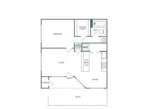 1x1 710 Sophisticated 1010 floor plan