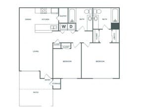 2x2 1141 Sophisticated 1312 floor plan