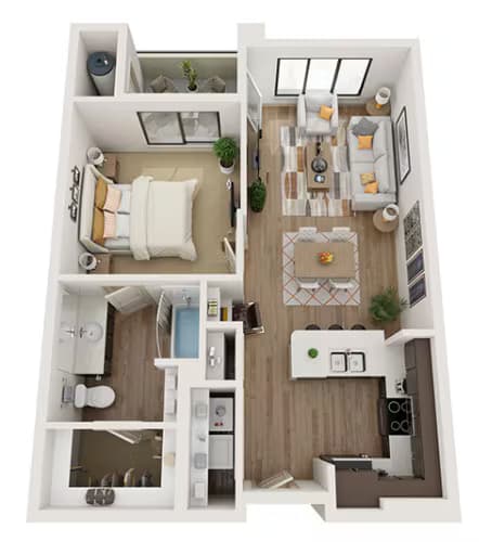 1x1-741 2077 floor plan