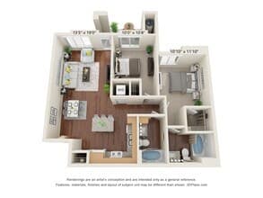 Two Bedroom 3-1019 floor plan