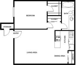 Cedar - 1BD x 1BA 1045 floor plan