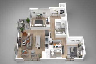 B1 - 2BR/2BA 912 floor plan