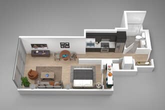 S3 - 0BR/1BA 2515 floor plan