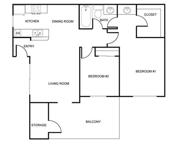 2x1 U WD 207 floor plan