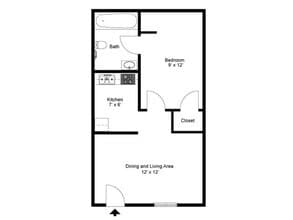 1 Bedroom C316 floor plan
