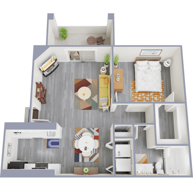One Bedroom, One Bath 2141 floor plan