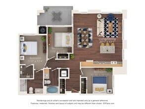 Three Bedroom - 3A 3041 floor plan