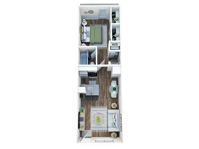 450 1 Bed 1 Bath 3113 floor plan
