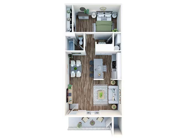 620 1 Bed 1 Bath 3097 floor plan