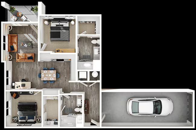 B2 + Garage 1032 floor plan