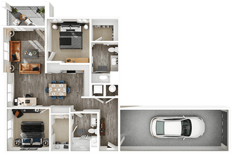 B2 + Garage 1040 floor plan