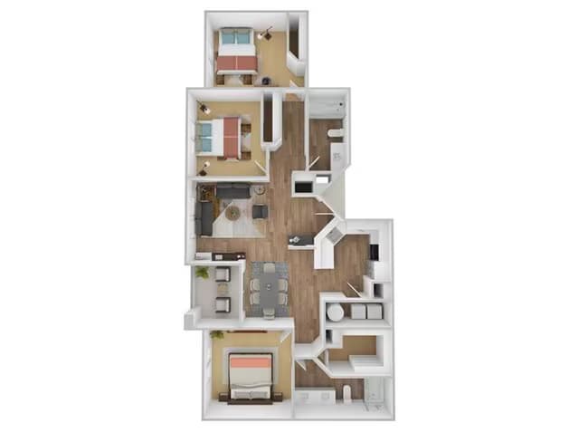 3 Bedroom C 120 floor plan