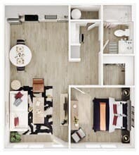 One Bedroom One Bath 392 floor plan