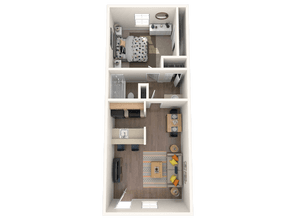 1 Bed 1 Bath 266 floor plan
