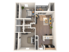 2 Bed 2 Bath 253 floor plan
