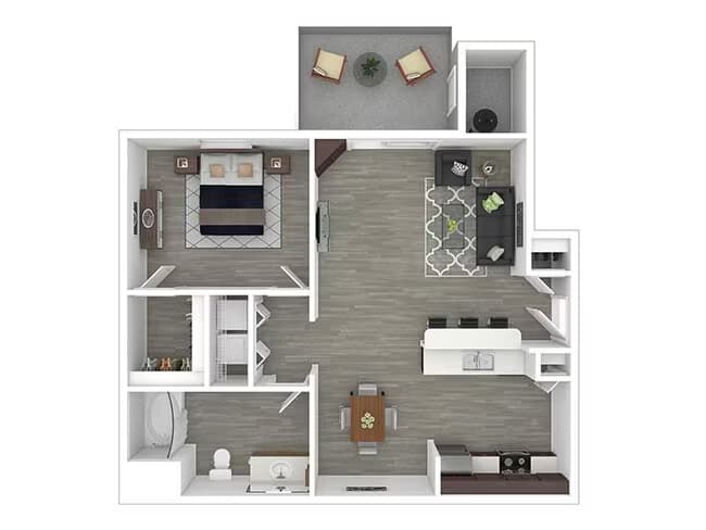 1x1-745- Classic 215 floor plan