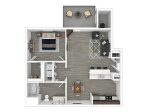 1x1-745- Partial Renovation 393 floor plan