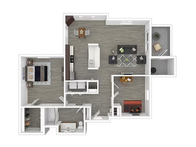 1x1-964- Classic 396 floor plan