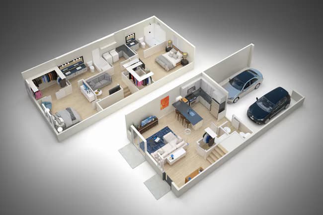 2 Bed/2.5 Bath 48 floor plan