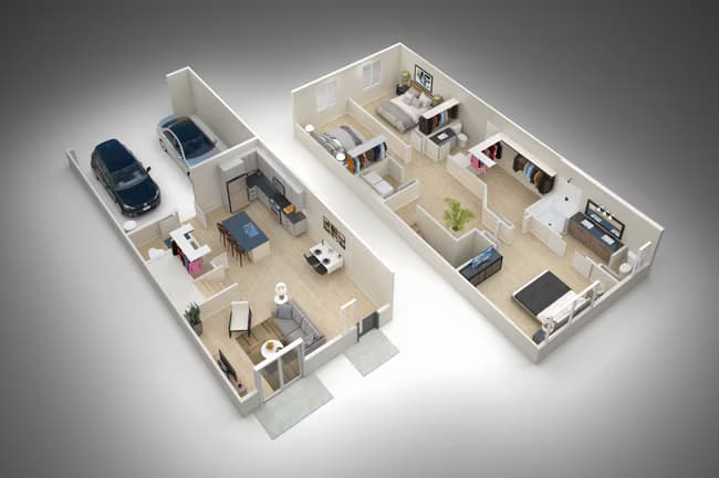 3 Bed/2.5 Bath 82 floor plan