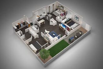 3 Bedroom, 2 Bathroom 248 floor plan