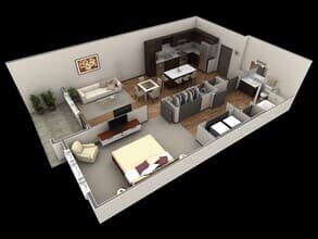 1 BR Premier Courtyard 1065 floor plan