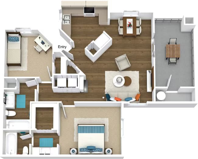 2x2 1004sf Classic 2012 floor plan