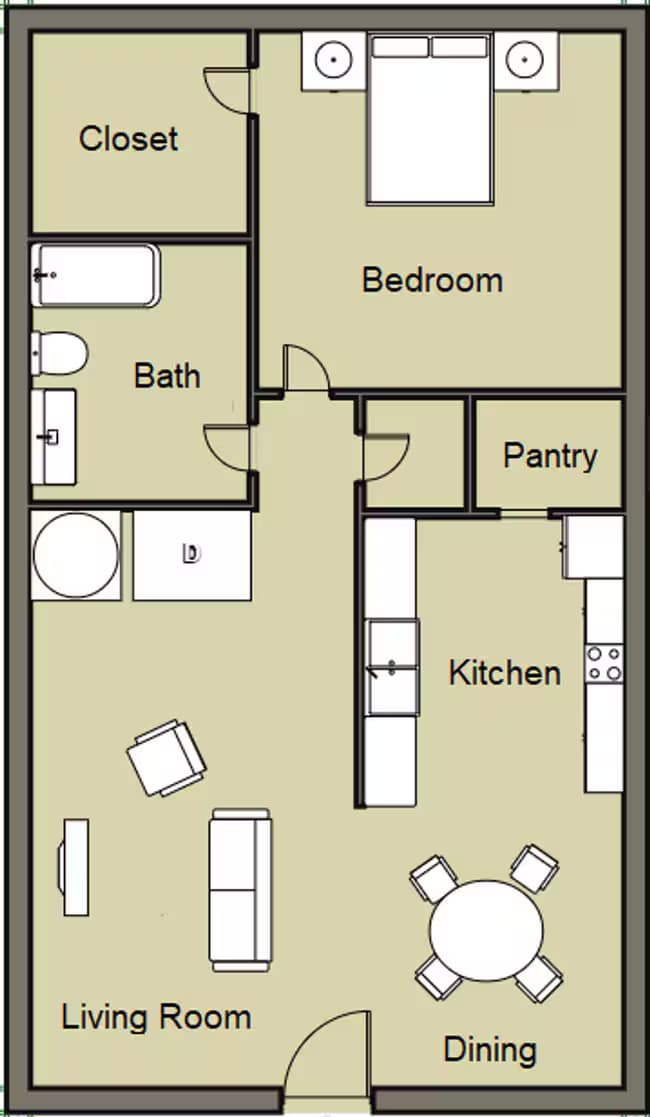 1X1 217 floor plan