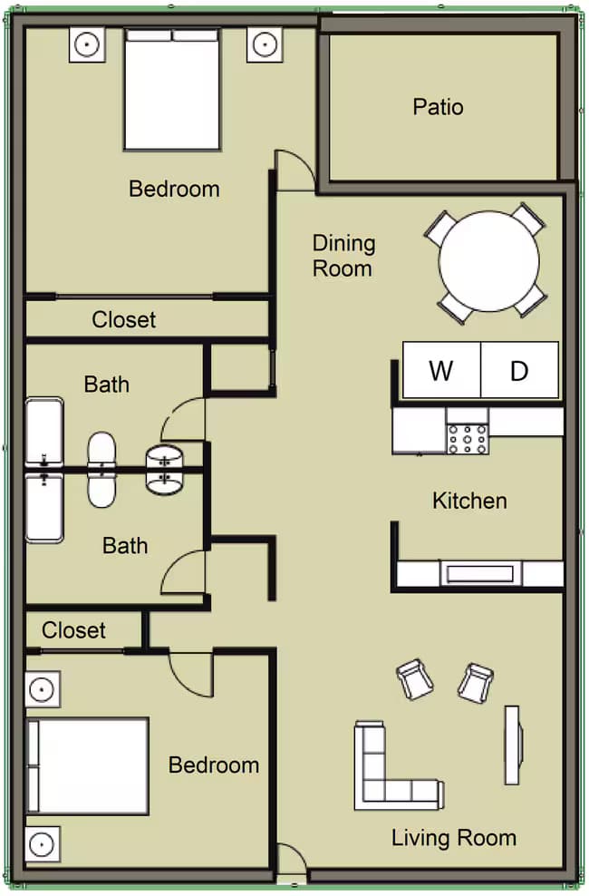 2X2 106 floor plan