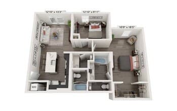 2 Bedrooms B314 floor plan