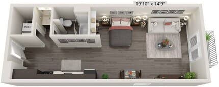 Studio A212 floor plan