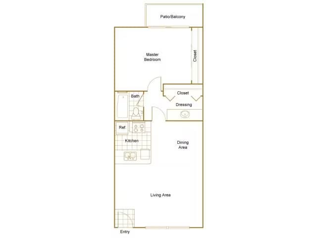 1x1 Small Gold 7001-240 floor plan