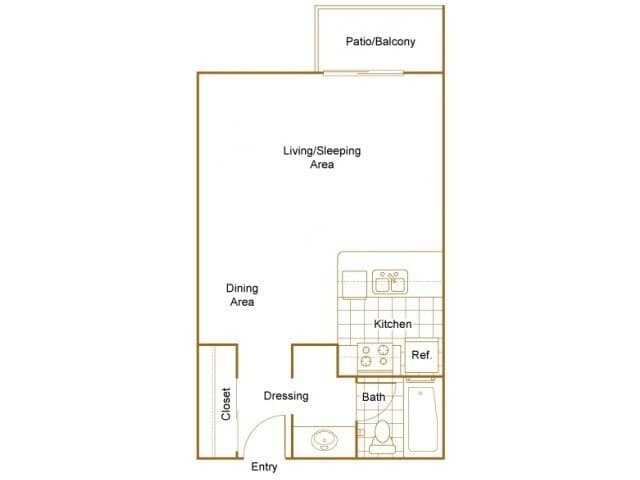 Studio 7001-110 floor plan