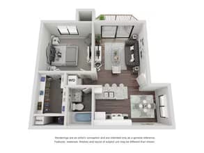 A1: 1 Bed 1 Bath 2135 floor plan