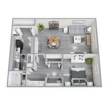 1 BR, 1 BA - Plan C I3 floor plan