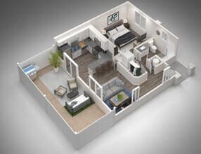 One Bedroom, One Bath 1023 floor plan