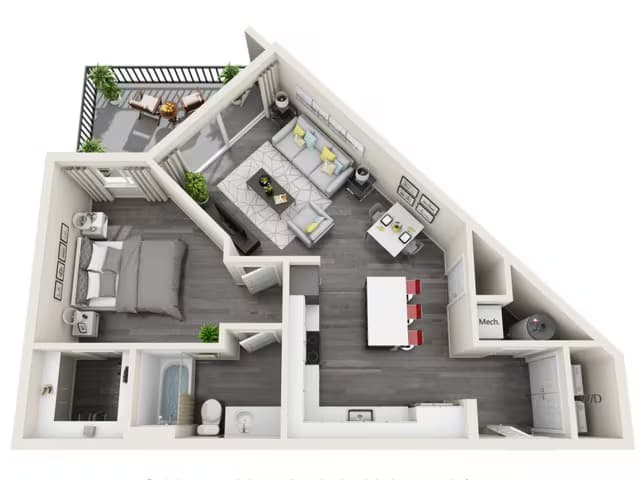 1B Building B-1204 floor plan