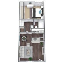 A1: 1 Bed 1 Bath G003 floor plan