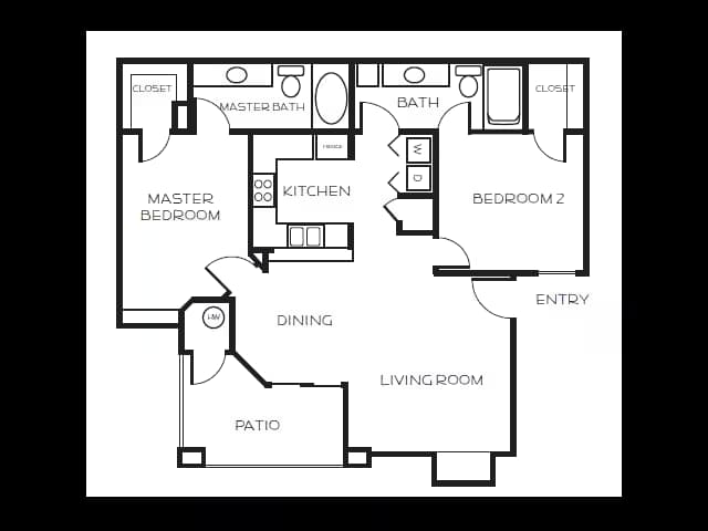 2X2 1005 floor plan