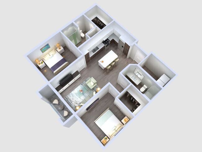 B2: 2 Bed 2 Bath 418 floor plan