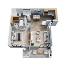 CAPRI - 750 SQUARE FEET 328 floor plan