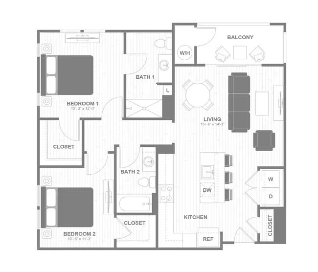 Unit BB407 BB407 floor plan