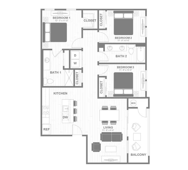 Unit A308 A308 floor plan