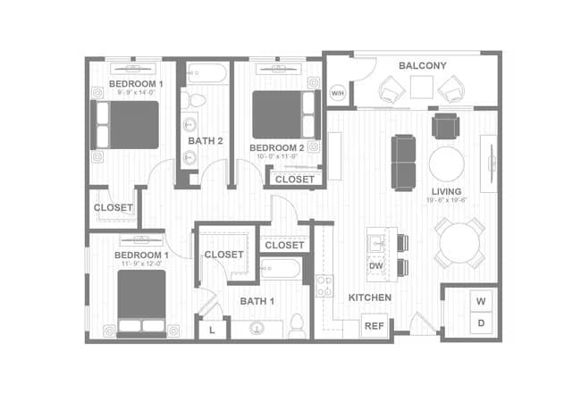 Unit AA108 AA108 floor plan